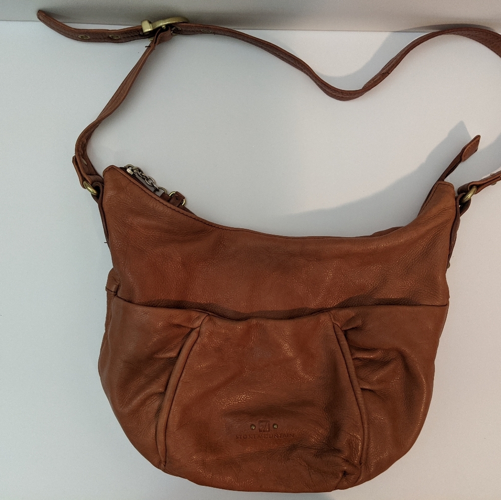 Tan leather stone mountain purse